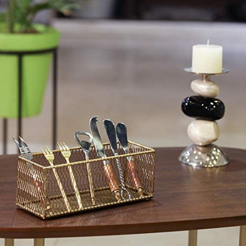 Gold Wire Cutlery holder basket