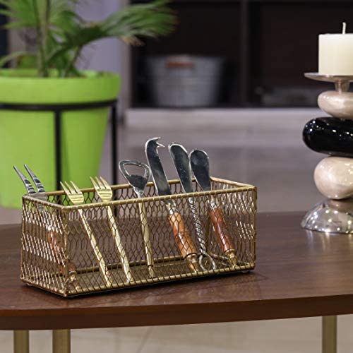 Gold Wire Cutlery holder basket