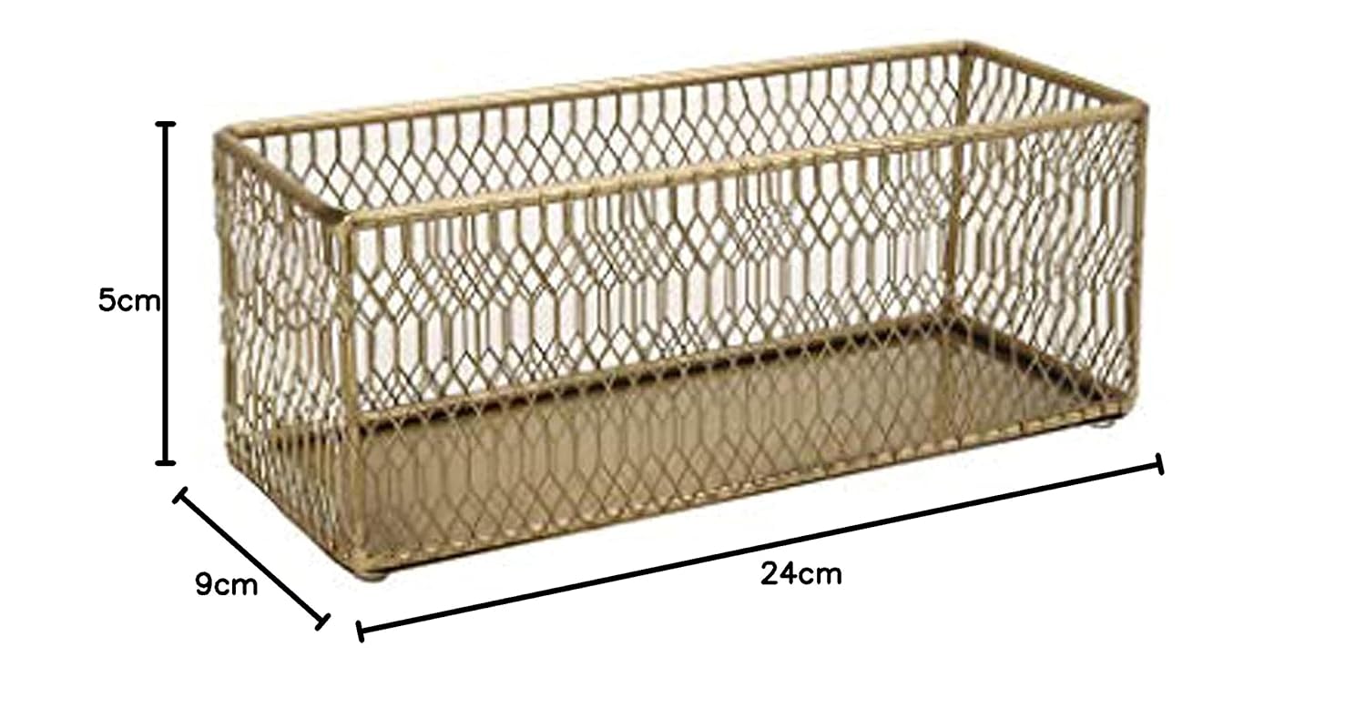 Gold Wire Cutlery holder basket