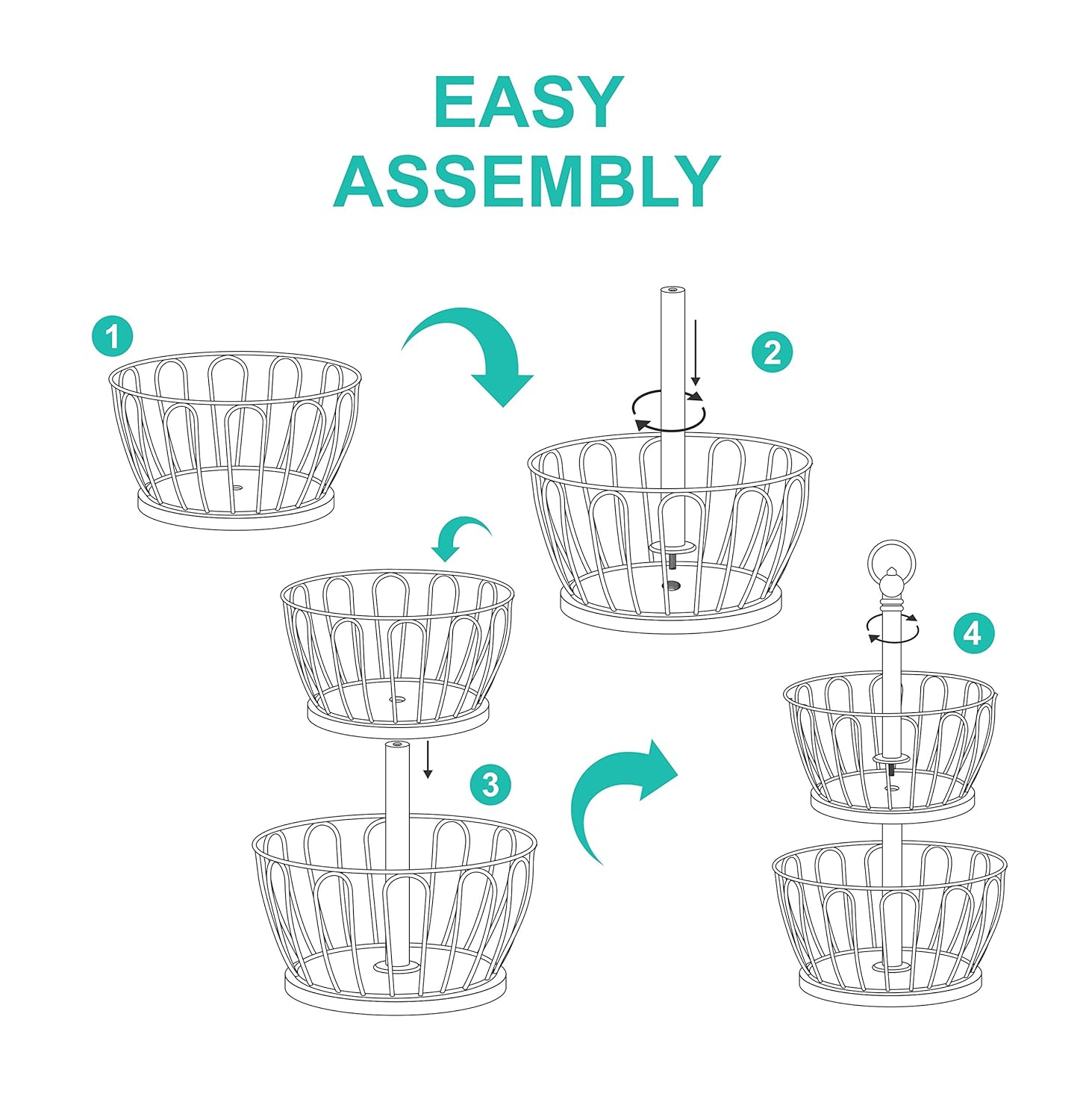 Tier Home and Kitchen Fruit Vegetable Baskets