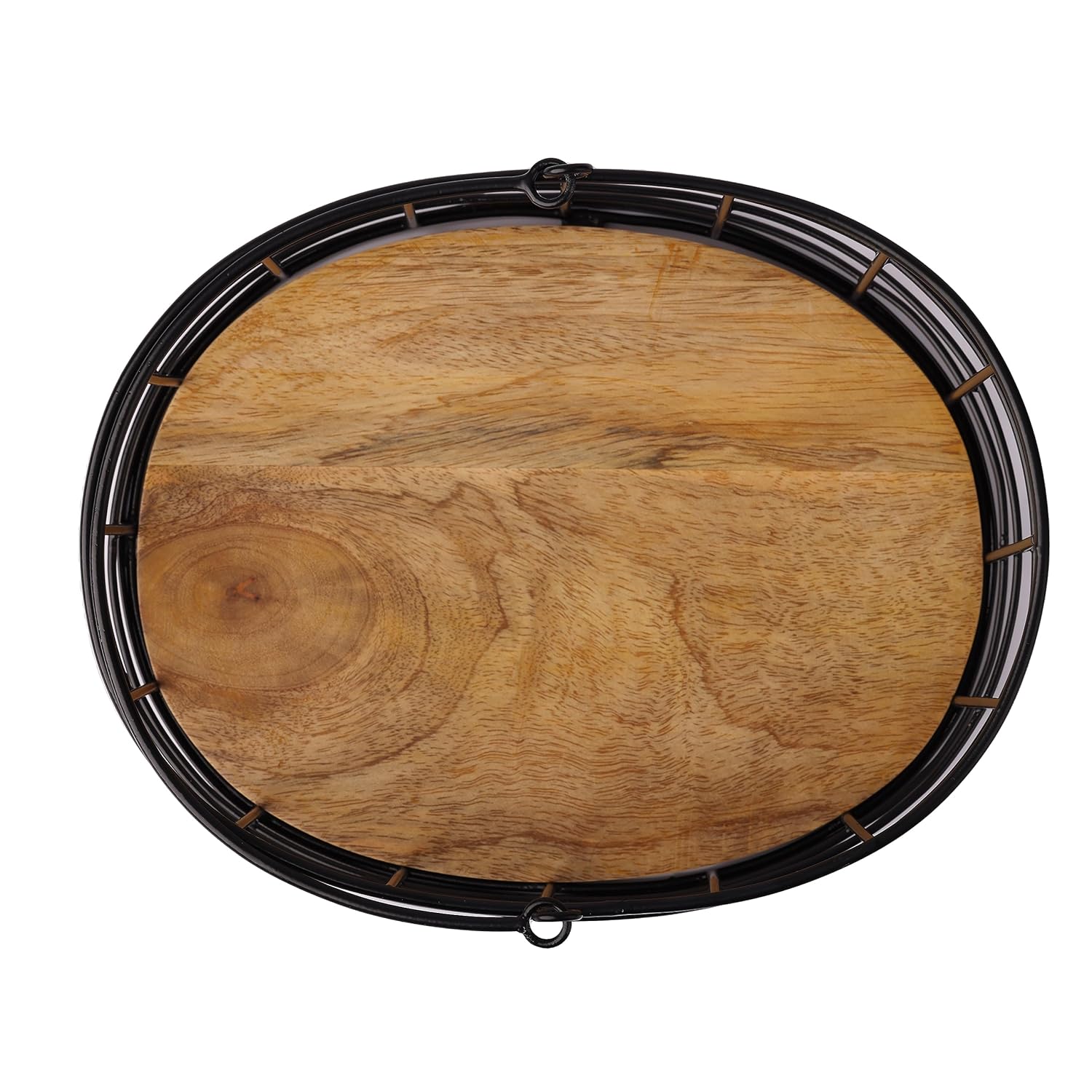 Black Basket With Wooden Base Fruit Vegetable