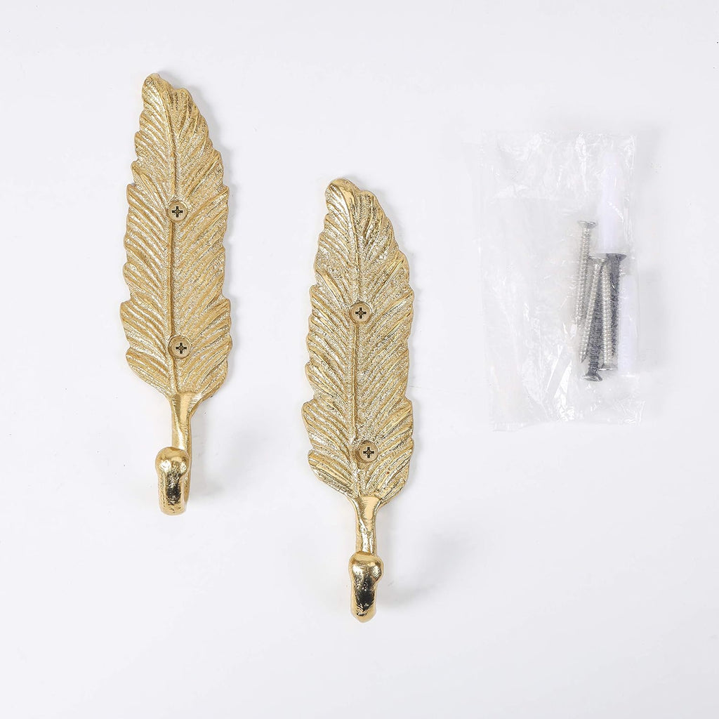 Aluminum Gold Metal Decorative Wall Mounted Hooks