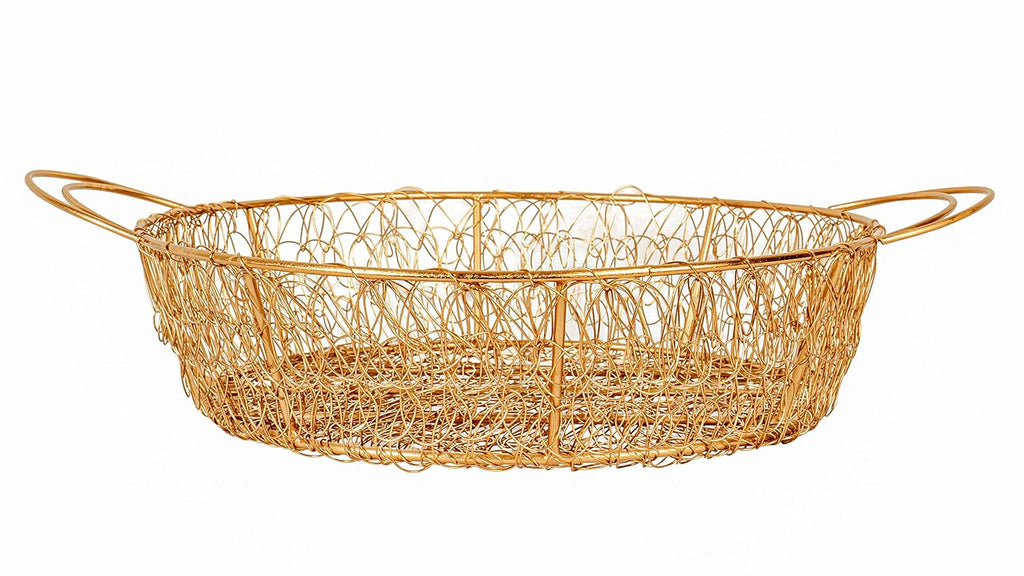 Rust-Free Wire Mesh Tray/Basket Wedding/Packing Tray/Decorative Tray (Gold)