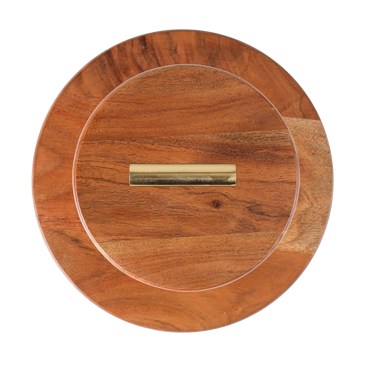 Medium 2-Tier Mango Wood And Metal Cake Stand