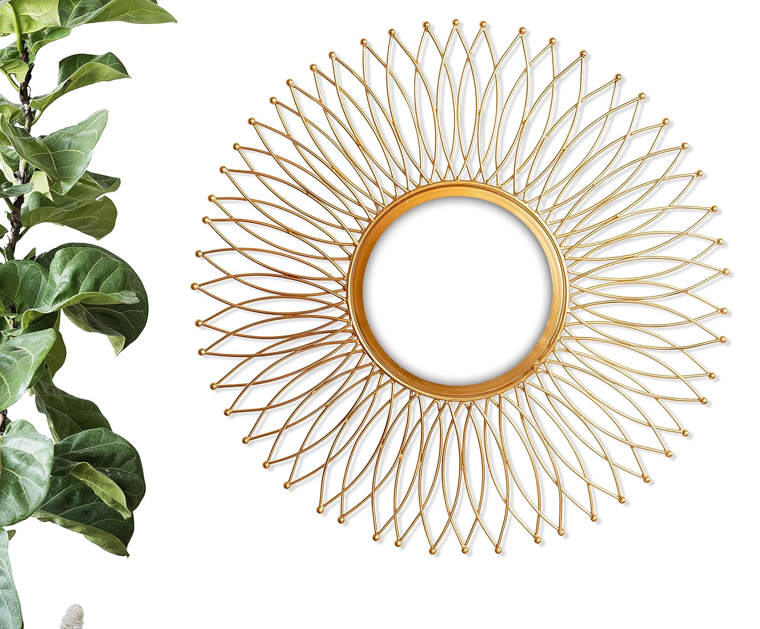 Gold Plated Decorative Wall Mount Hanging Art Mirror