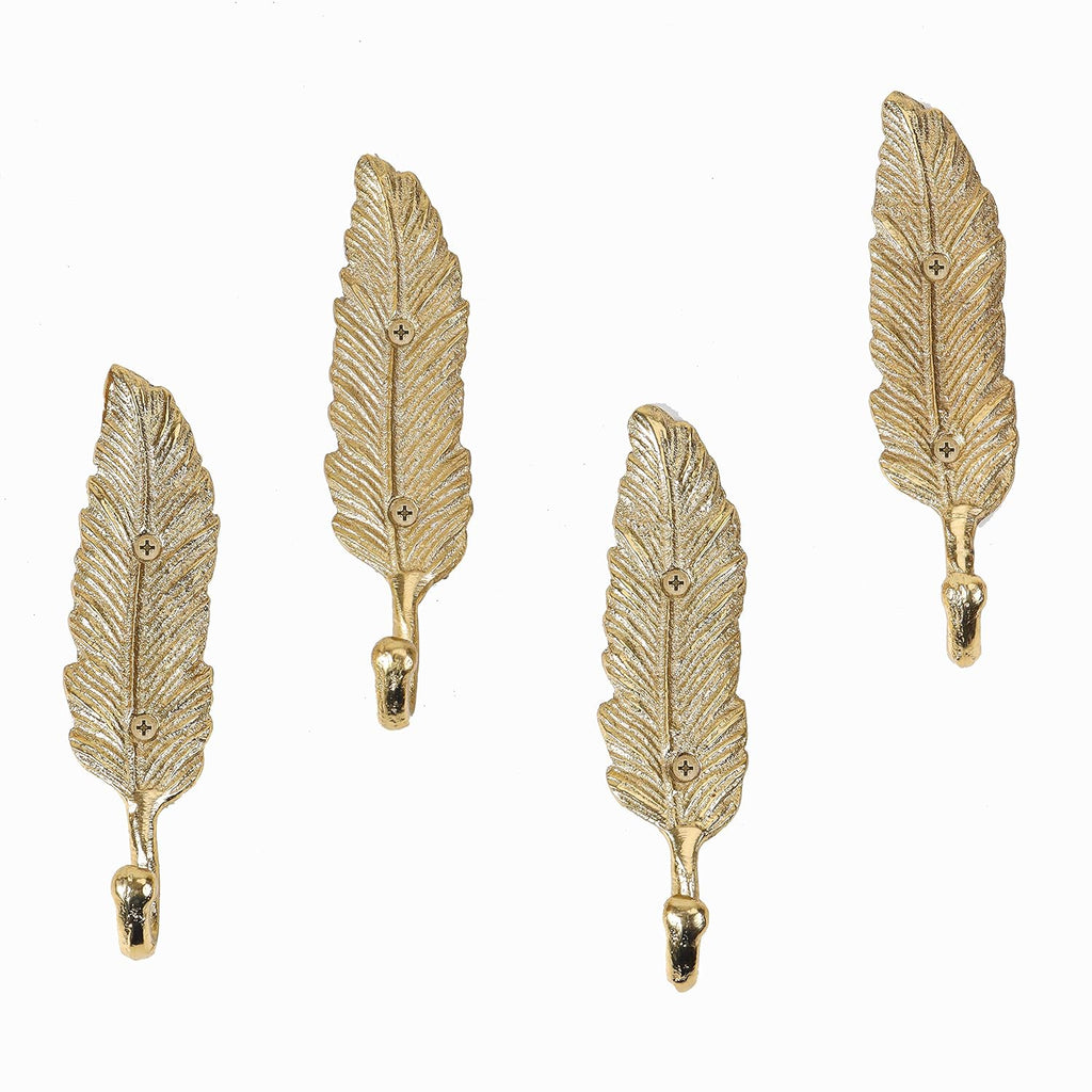 Aluminum Gold Metal Decorative Wall Mounted Hooks